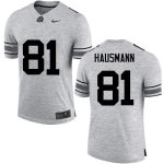 NCAA Ohio State Buckeyes Men's #81 Jake Hausmann Gray Nike Football College Jersey YSL7345VE